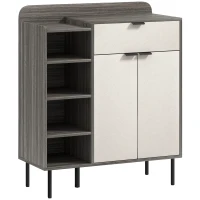 HOMCOM Modern and Minimal 12 Shoe Storage Cabinet - Grey/White(m-1)