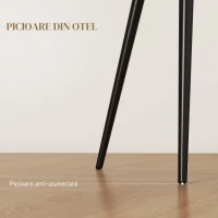 HOMCOM Set 2 Scaune de Dining Nordice Tapițate cu Brațe Curbate din Material Catifelat, 54x57x80 cm, Crem(m-9)