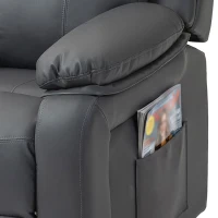 HOMCOM Riser and Recliner Chair with Vibration Massage, PU Leather Power Lift Chair for Elderly, Dark Grey(m-13)