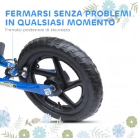 HOMCOM Monopattino per Bambini 5-12 Anni con Freno Posteriore e Manubrio Regolabile, 120x52x80-88 cm, Blu(m-6)