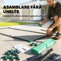 Outsunny Seră Mică cu 2 Ferestre Laterale și Fereastră Centrală, din Oțel, PE și PP, 240x90x90 cm, Verde(m-6)