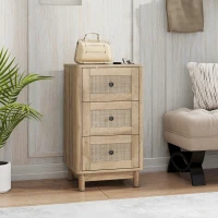 HOMCOM 40 cm Drawer Chest of Drawers with 3 Drawer - Oak(m-8)