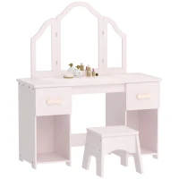AIYAPLAY Măsuță de Toaletă pentru Copii cu Scaun și Oglindă, 60x36x88 cm, Roz(m-1)