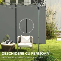 Outsunny Panouri Laterale pentru Foisor cu Usi cu Fermoar, pentru Foisoare Pliabile de 3x3(m) sau 3x6m, Gri Inchis(m-5)