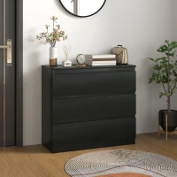 HOMCOM Chest of Three Drawers - Black(m-2)
