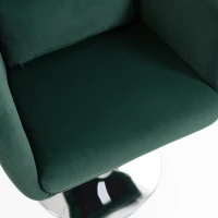 HOMCOM Retro Velvet Swivel Tub Chair with Steel Frame, Cushion Seat, Dark Green(m-12)