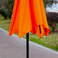 Outsunny 2.6M Garden Parasol Umbrella with Tilt and Crank, Outdoor Sun Parasol Sunshade Shelter with Aluminium Frame, Orange(m-21)