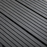 Outsunny Set 11 Piastrelle per Esterni ad Incastro Antiscivolo in HDPE Riciclato, 30x30x2.2 cm, Grigio(m-7)