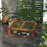 Outsunny Mini-Gewächshaus, Kleines Gewächshaus für den Garten, mit PC-Platten, Gute Lichtdurchlässigkeit, 100L x 65B x 40H cm(m-10)