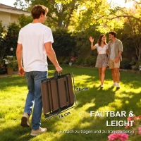 Outsunny Liegestuhl, Zusammenklappbare Liege mit Nackenkissen, Stahlrahmen, Netzstoffbezug, 120 kg Belastbarkeit, Braun(m-6)