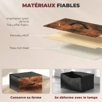 HOMCOM Commode 4 tiroirs en tissu, meuble de rangement avec 4 poches, 2 crochets, structure en acier, 45 x 30 x 94,5 cm, marron(m-6)