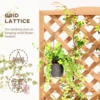 Outsunny Wooden Planter with Trellis, Freestanding Raised Bed for Garden with Lattice, Outdoor Planter Box for Climbing Plants, Vines, Flowers, 76 x 36 x 170 cm, Natural(m-5)