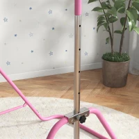HOMCOM Bară de tracțiuni pliabilă pentru copii 3-8 ani, cu înălțime reglabilă din oțel, 154x106.2x88.5-128.5cm, roz(m-9)