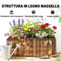 Outsunny Fioriera da Giardino Rettangolare per Interni ed Esterni, in Legno di Abete, 80x33x30 cm, color Legno(m-6)