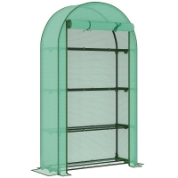 Outsunny Serre de jardin serre de balcon avec étagères à 4 niveaux, bâche en PE pour légumes, plantes,105 x 45 x 160 cm, vert