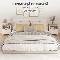 HOMCOM Noptieră Modernă Minimalistă cu Sertar și Raft Deschis, din Lemn, 45x38x50 cm, Alb și Lemn Natural(m-8)