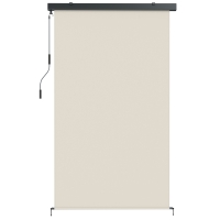 Outsunny Marchiză Rulantă din Poliester Anti-UV cu Carcasă din Aluminiu și Manivelă, 250x160 cm, Alb Crem