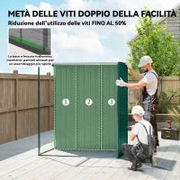 Outsunny Casetta da Giardino in Metallo con Prese d'Aria e Porta Scorrevole, 159x106x181 cm, Verde(m-3)