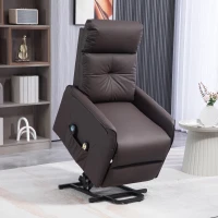 HOMCOM Fotoliu Relax Alzapersona și Reclinabil cu 8 Puncte de Masaj și Încălzire, 2 Telecomenzi, Maro(m-2)