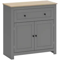 HOMCOM Credenza Cucina con Cassetto e Armadietto con Ripiano Regolabile, in Legno, 78.5x35x80 cm, Multicolore(m-1)