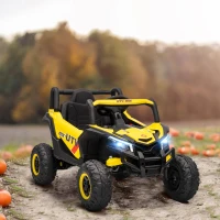 AIYAPLAY 12V Kids Ride On Car with Remote Control, Kids Electric Car with Suspension System, Music, for Kids 3-5 Years, Yellow(m-10)
