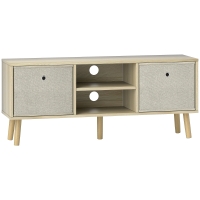 HOMCOM Mobile TV Fino a 50" con 2 Cassetti Removibili e 2 Ripiani Aperti, 110x29x46.5cm, Color Legno Beige