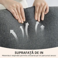 HOMCOM Fotoliu Relax Capitovat și Reclinabil la 135° cu Suport pentru Picioare din Material Textil, 69x87x100,5 cm, Gri(m-5)