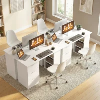 HOMCOM Schreibtisch Computertisch Bürotisch Arbeitstisch Regal mit 3 Schubladen Regale Weiß 120 x 49 x 72 cm(m-7)