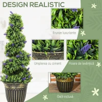 HOMCOM Set de Două Plante Artificiale Lavandă 90 cm(m-4)