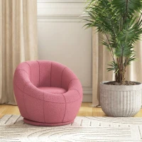 HOMCOM Fotoliu mini modern din pluș cu tapițerie groasă, 60x56x48cm, roz(m-7)