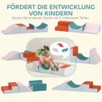 AIYAPLAY 3-teiliges Kletter- und Krabbelset für Kleinkinder, Kunstleder, Schaumstoff, Hellgrau(m-5)