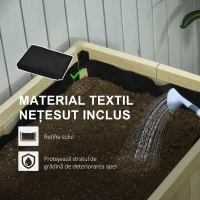 Outsunny Jardinieră Ridicată Pliabilă, Pat pentru Grădină în Lemn de Brad cu 4 Orificii de Drenaj, pentru Grădină, Terasă, Balcon, 115x56x76 cm, Culoare Lemn(m-7)