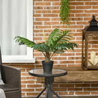 Outsunny Palma in Plastica Decorativa, Pianta Tropicale Finta con Vaso per Interno ed Esterno, Ф16 x 60cm(m-10)