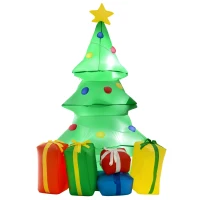 HOMCOM Aufblasbare Weihnachtsdekoration mit LED-Licht, Geschenken, 150 cm Wasserdicht für Weihnachtsfeiern(m-12)