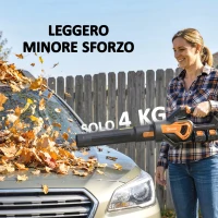 Outsunny Soffiatore a Batteria 20V, Motore Brushless 900W, 3 Livelli Velocità, Turbo Boost, Caricabatterie(m-8)