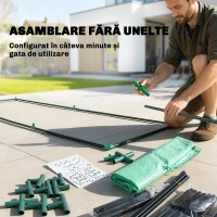 Outsunny, seră de grădină cu acoperire din PE, ușă rulantă și ferestre cu plasă, 170x68x200 cm, verde(m-7)