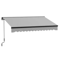 Outsunny Electric Awning with Aluminium Frame and Remote Control, 3 x 2m, Light Grey(m-1)