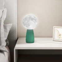 HOMCOM Conjunto de Lâmpadas de Mesa em Visual de Planeta 3 Cores USB Plástico Branco(m-5)
