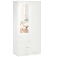 HOMCOM Armadio guardaroba 80cm x 50cm x 180cm Bianco