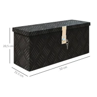 HOMCOM Caixa de arrumação - caixa de ferramentas em alumínio -  alu. fecho com chave - dim. 50L x 15,5l x 20,5H cm(m-3)
