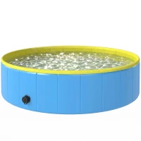 PawHut Faltbarer Hundepool für Große und Mittelgroße Hunde, mit Anti-Rutsch-Boden für Enten, Innen- und Außen, 120x30cm(m-11)