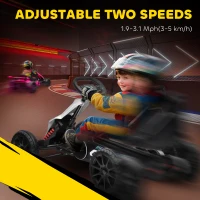 HOMCOM 12V Electric Go-Kart for Kids, Ride-On Racing Go-Kart, with Forward and Reversing Functions, for Ages 3-8 Years - White(m-5)