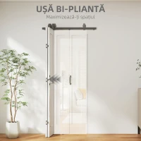 HOMCOM Ușă glisantă tip carte, pliabilă, cu suprafață vopsibilă, 70x210 cm, alb(m-4)