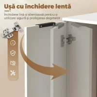 HOMCOM Dulap Comodă Îngustă Con 3 Sertare E Ușă Închidere Silențioasă(m-6)