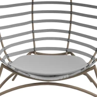 Outsunny Egg Chair with Cushion & Side Pocket - Light Grey(m-11)