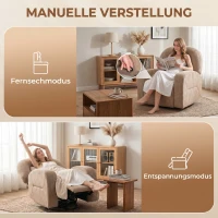 HOMCOM Relaxsessel, 360° Drehbarer Liegesessel mit Wolkenweichem Samtstoff, Breitem Sitz, für Wohnzimmer, Khaki(m-4)