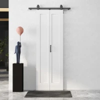 HOMCOM Ușă glisantă tip carte, pliabilă, cu suprafață vopsibilă, 70x210 cm, alb(m-8)