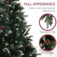 HOMCOM 7ft LED Pre-Lit Artificial Christmas Tree, with Base(m-7)