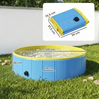 PawHut Faltbarer Hundepool für Große und Mittelgroße Hunde, mit Anti-Rutsch-Boden für Enten, Innen- und Außen, 120x30cm(m-3)