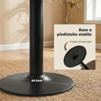 HOMCOM Tavolo da Pranzo Rotondo per 6 Persone, Ø110x78 cm con Base in Acciaio, Marrone Effetto Legno(m-5)